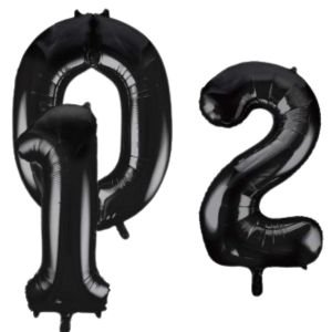 34" Black Number Balloons (0–9) Helium Filled Giant Foil