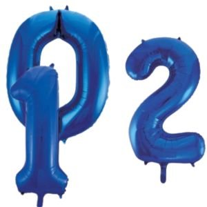 34" Blue Number Balloons (0–9) Helium Filled Giant Foil