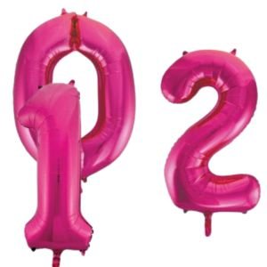 34" Magenta Number Balloons (0–9) Helium Filled Giant Foil