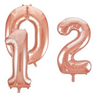 34" Rose Gold Number Balloons (0–9) Helium Filled Giant Foil