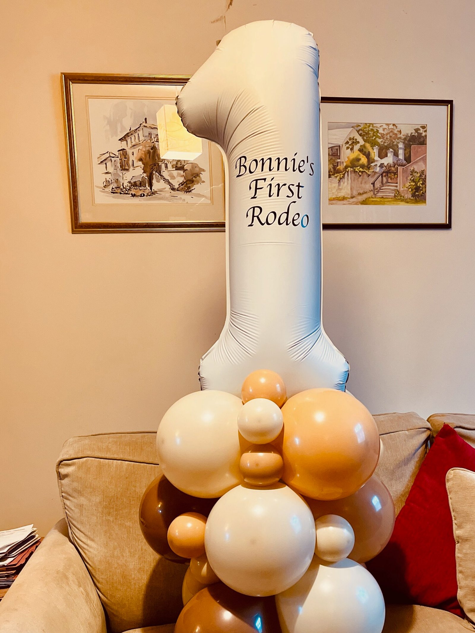 1st Birthday Centrepiece Balloon Stack - Image 2