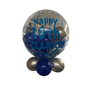 Personalised Gumball Bubbble Balloon Blue Confetti dots