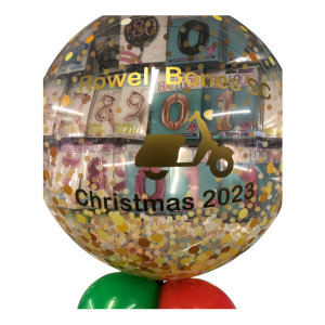 Personalised Gumball Bubbble Balloon Gold Confetti dots - Image 4